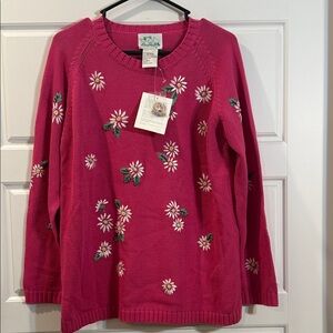 Vintage The Quaker Factory floral sweater medium NWT